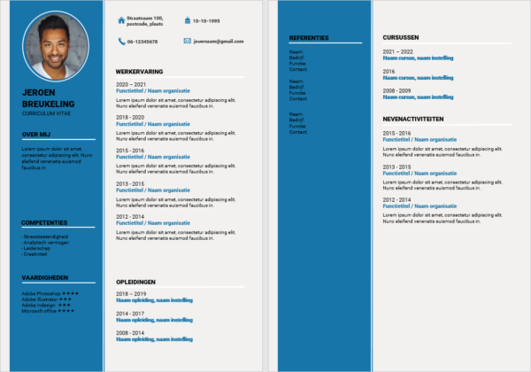 CV-template 'Jeroen' - 2 pagina's