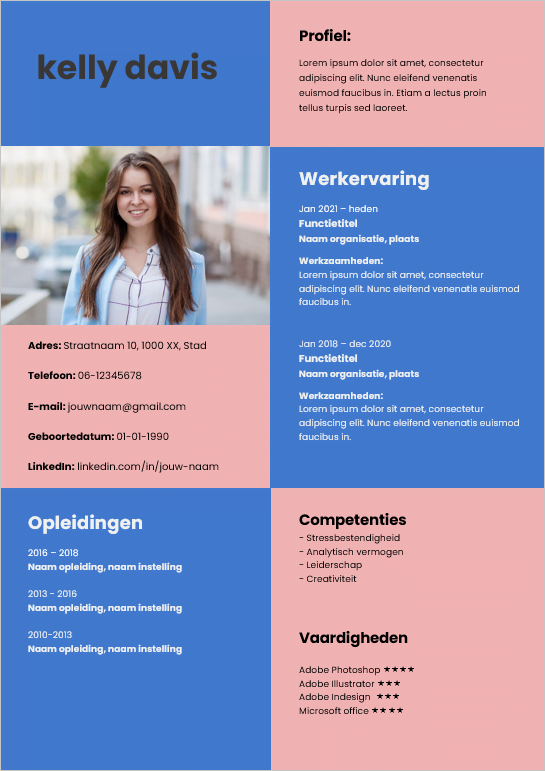 CV-template 'Kelly'